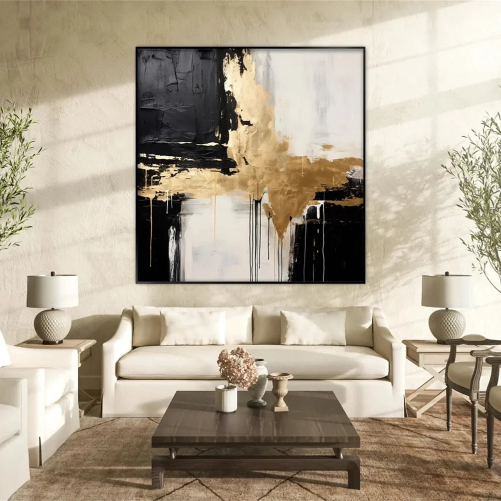 Black and White Minimalist Textured Wall Art #MT098