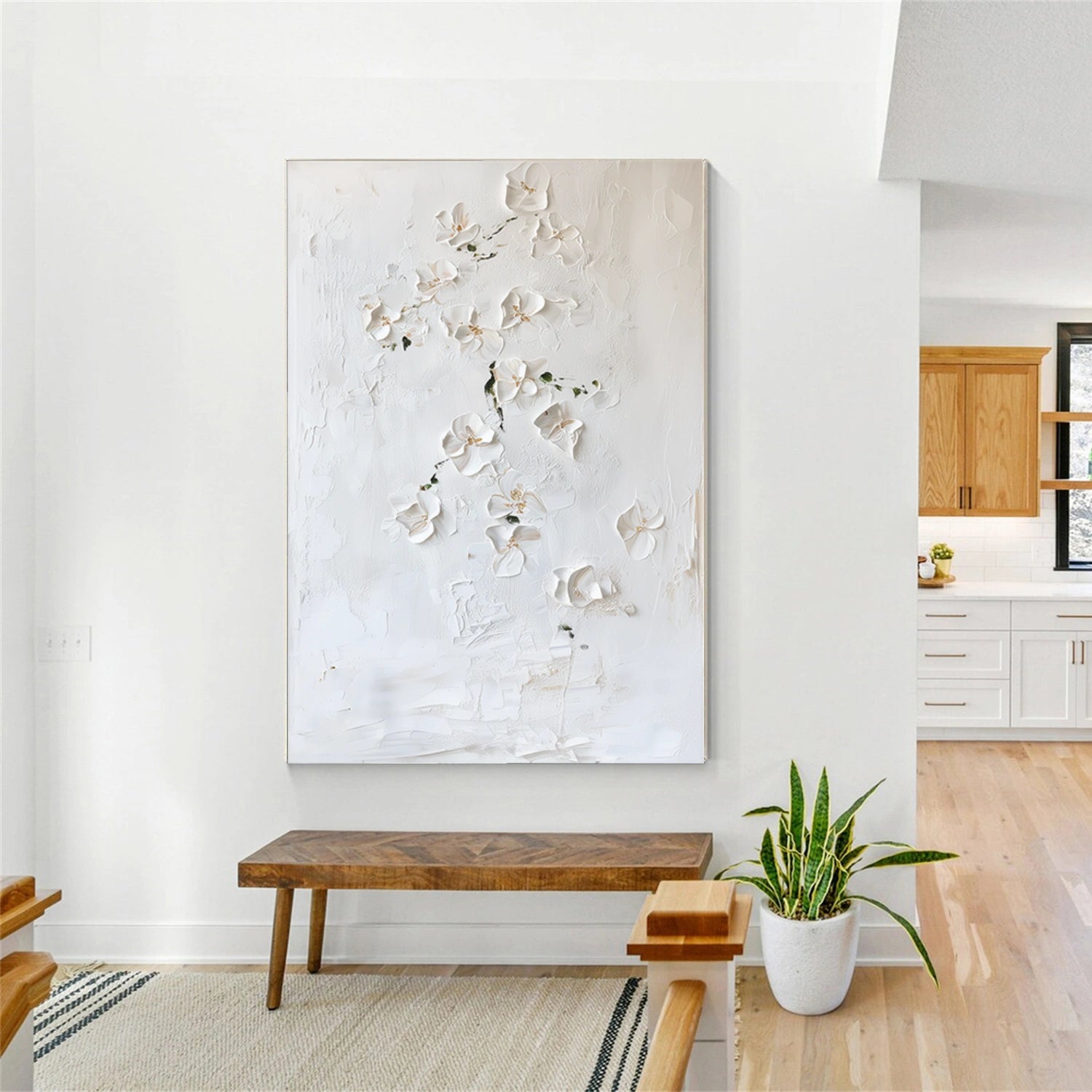 Flower & Tree Textured Abstract Wall Art #SF064