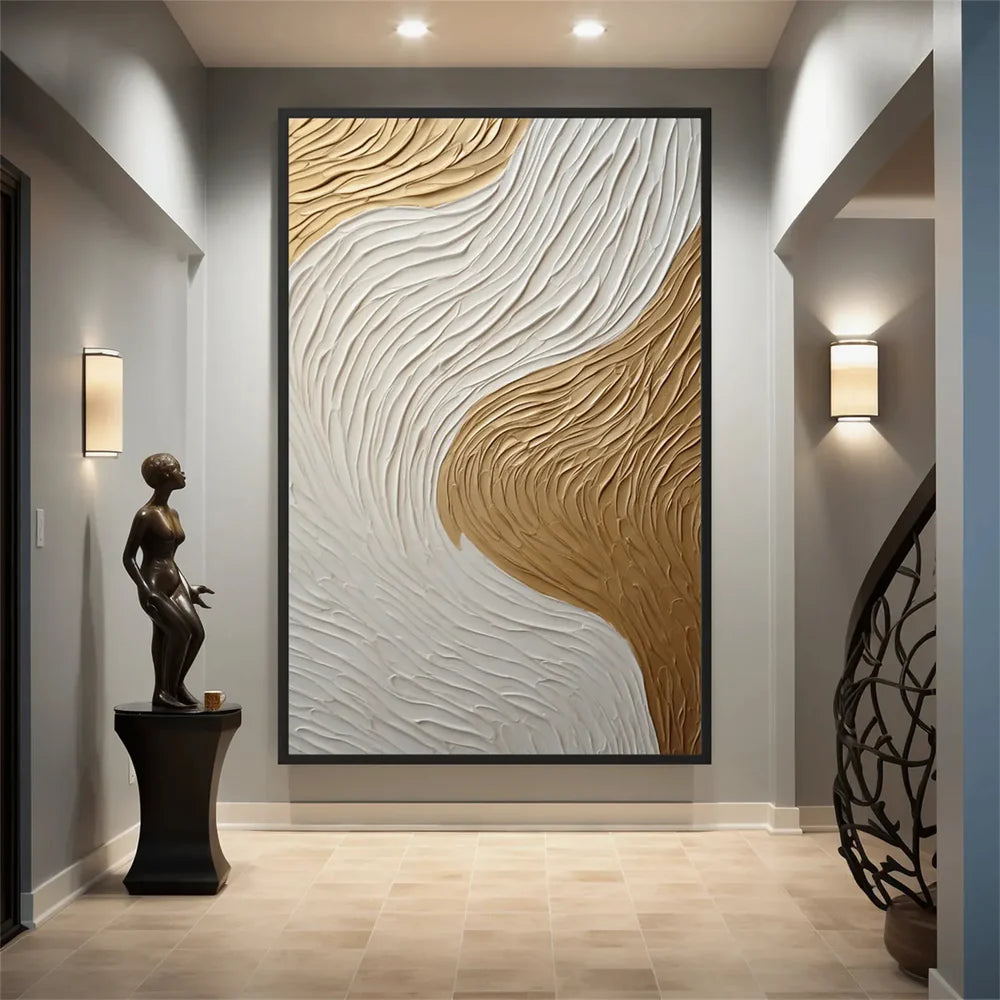 White Minimalist Textured Wall Art #MT129
