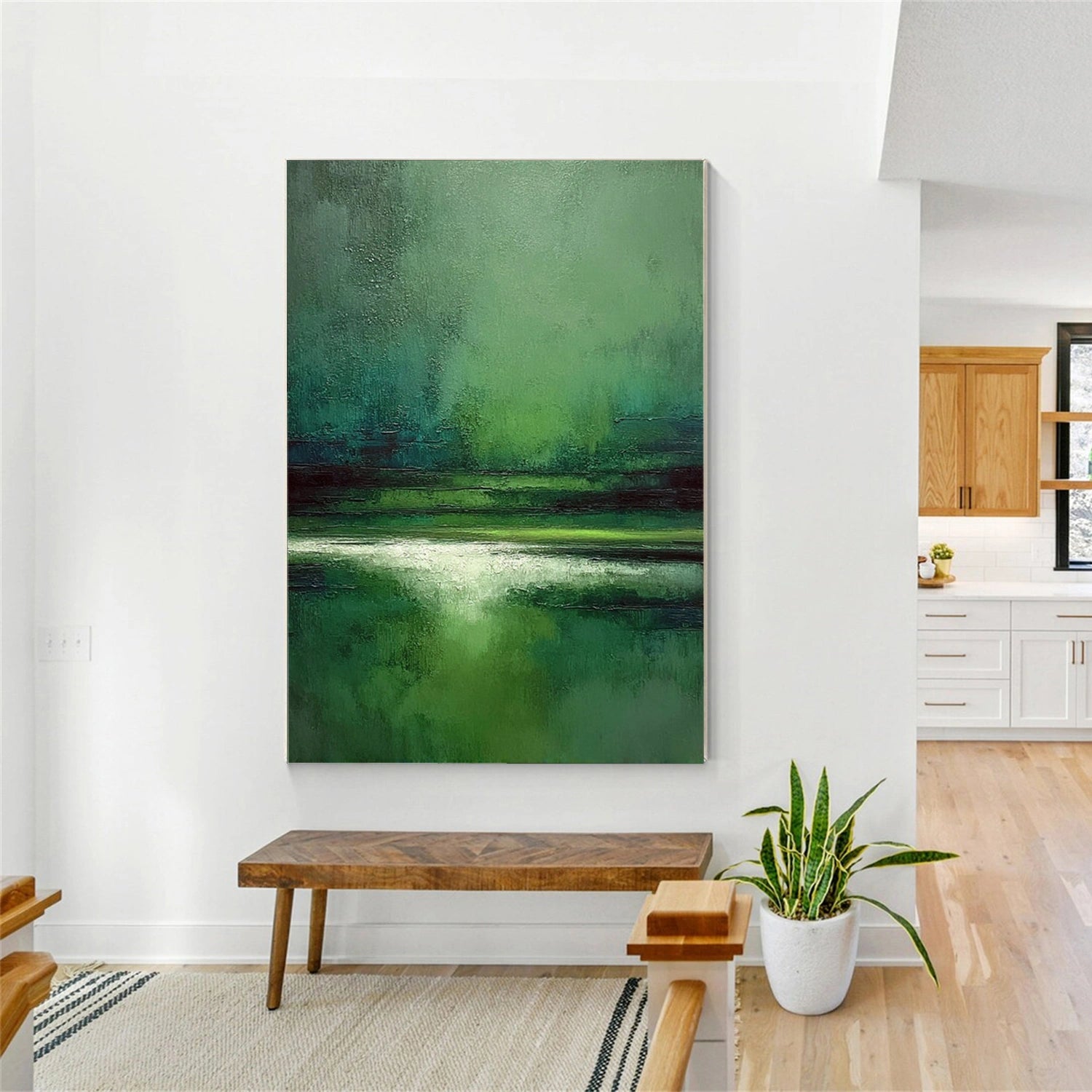 Green Abstract Wall Art #AT169