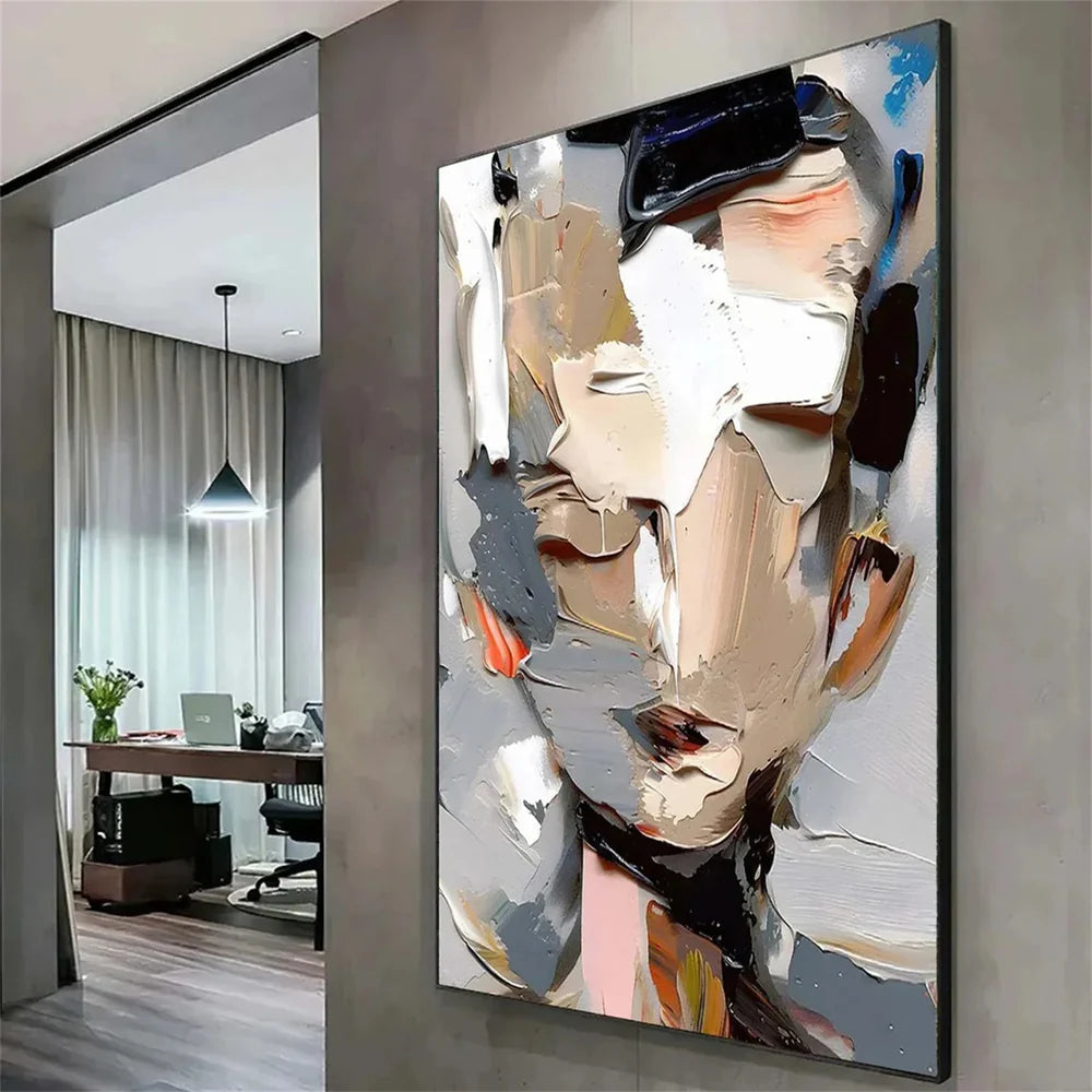 Abstract Portrait Textured Wall Art #PB017