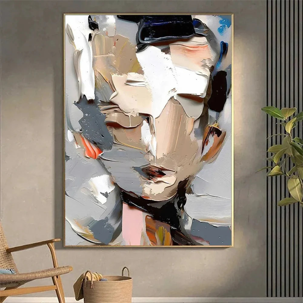 Abstract Portrait Textured Wall Art #PB017