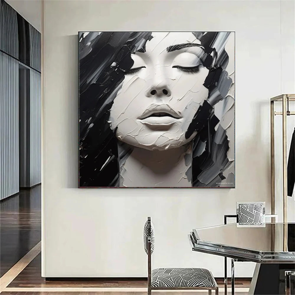 Abstract Portrait Textured Wall Art #PB010