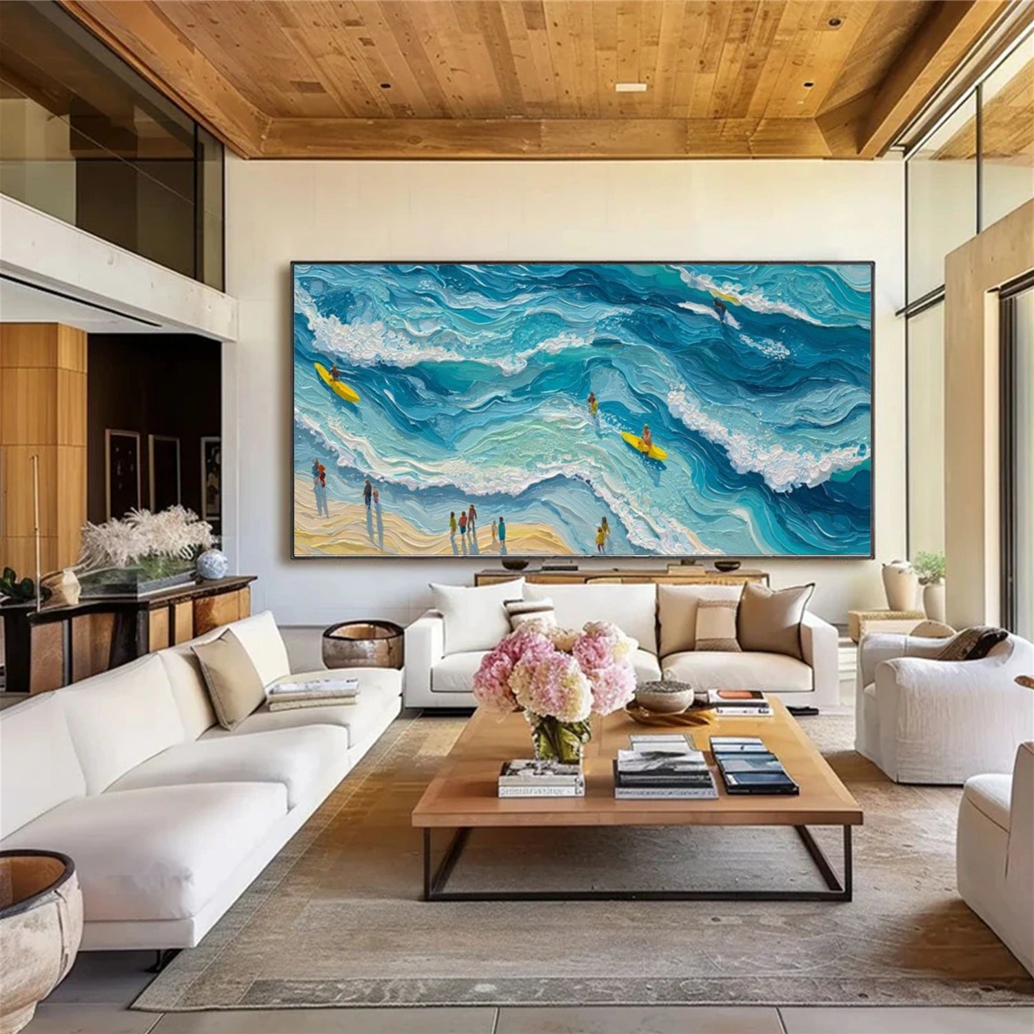 Surfing Sport Art Textured Canvas #PT041