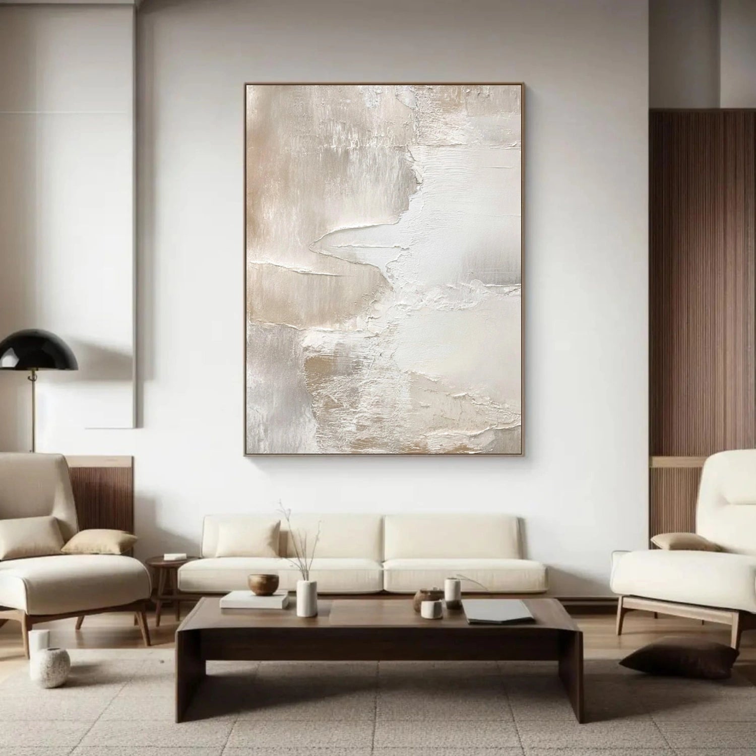 Beige and Brown Abstract Textured Wall Art #AT133