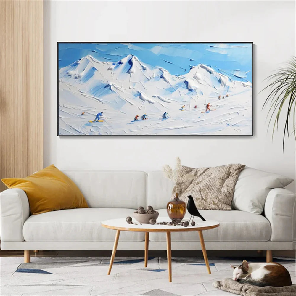 Skiing Sport Art Textured Canvas #PT036