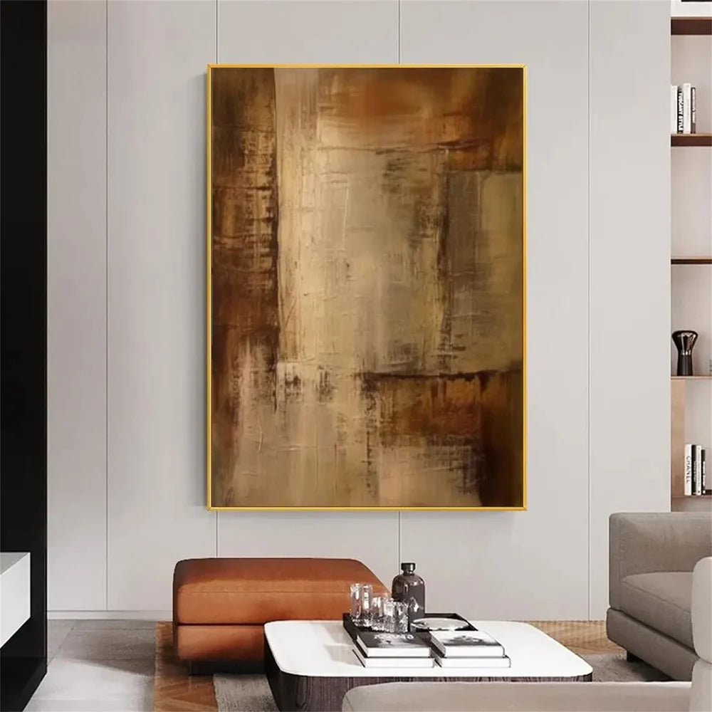 Beige and Brown Abstract Wall Art #AT105