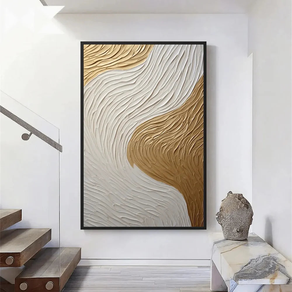 White Minimalist Textured Wall Art #MT129