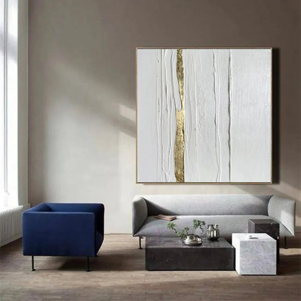 White Minimalist Textured Wall Art #MT123