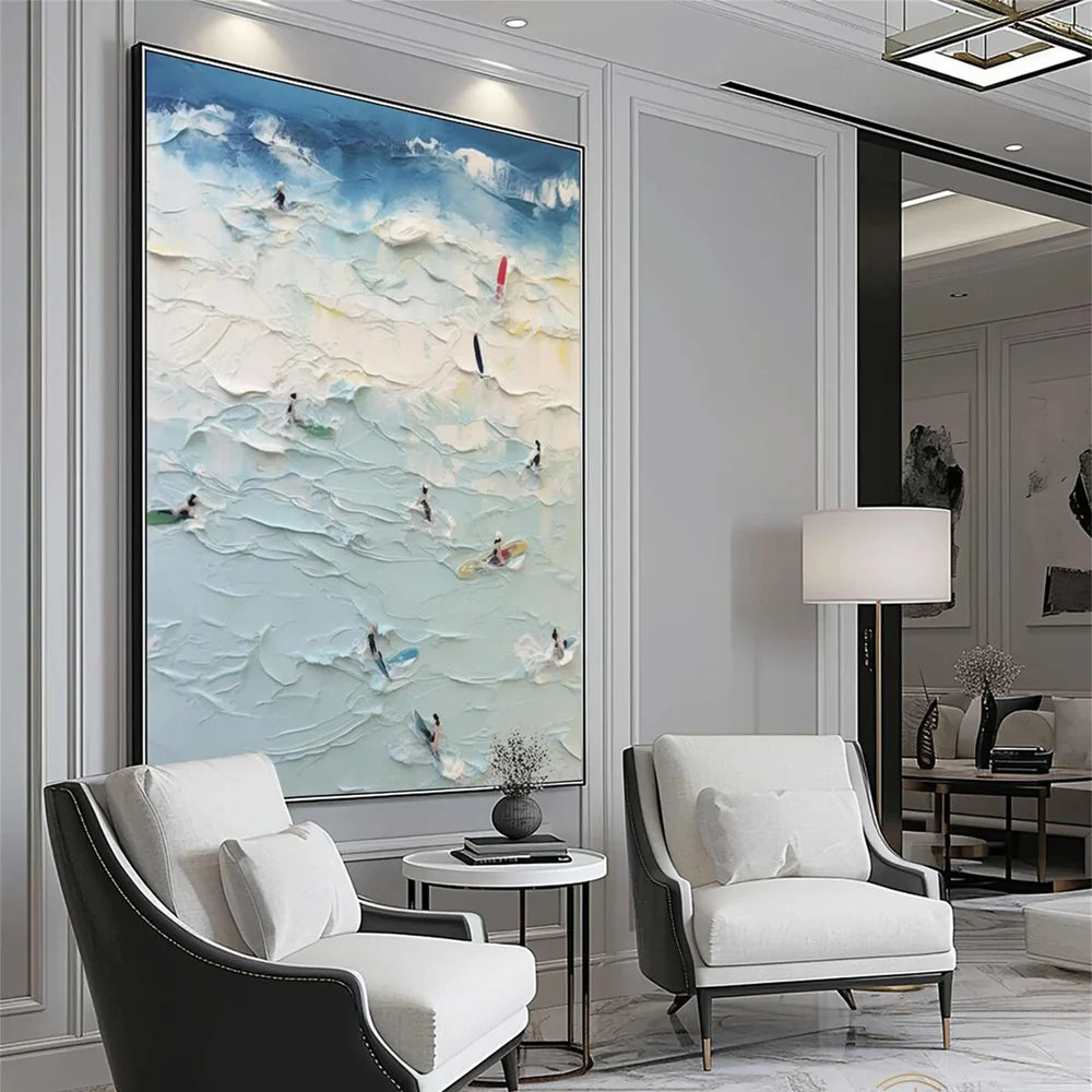 Surfing Sport Art Textured Canvas #PT030