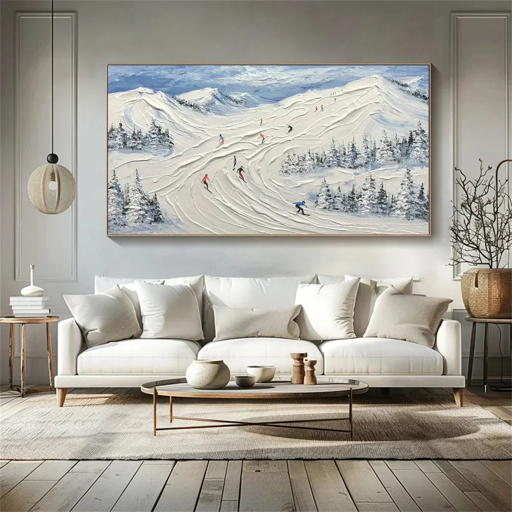 Skiing Sport Art Textured Canvas #PT011