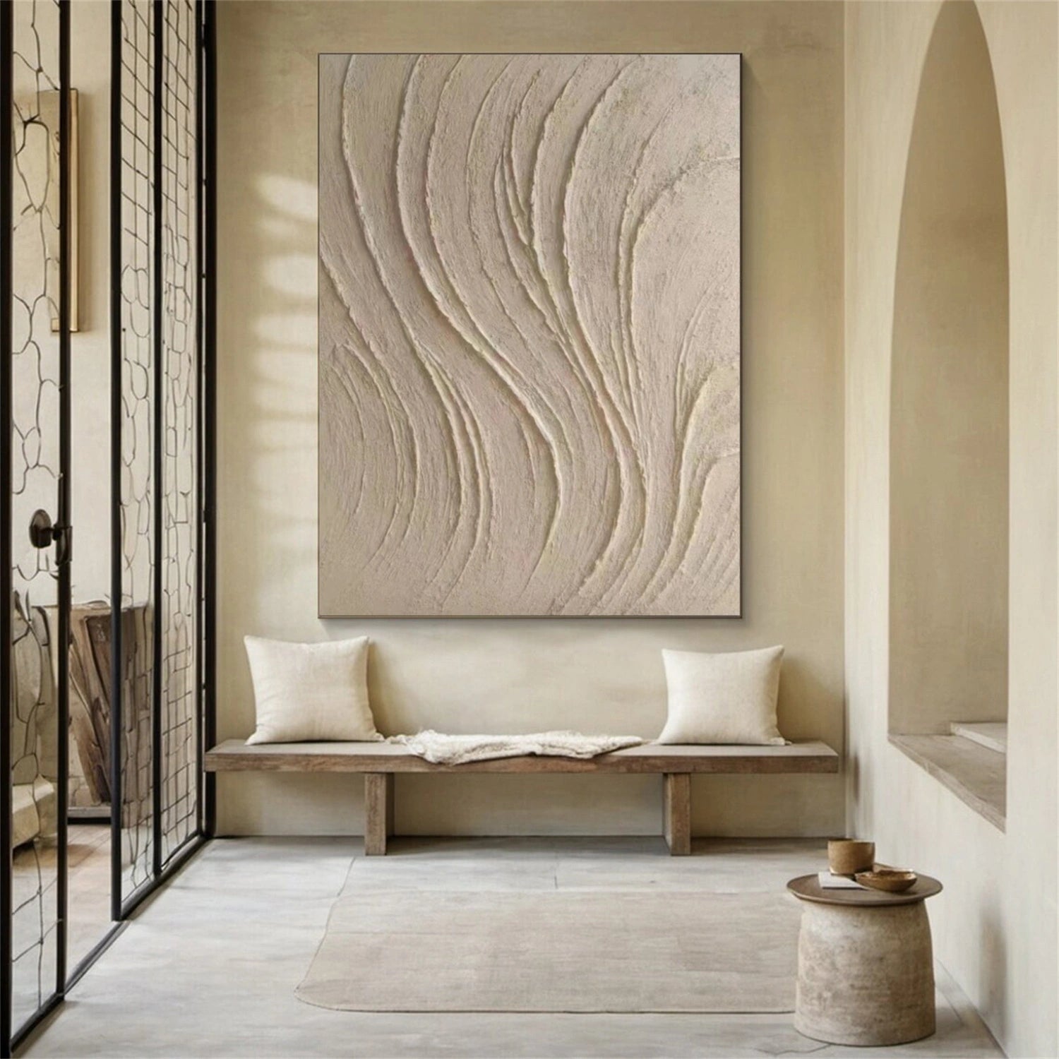 Beige Minimalist Textured Wall Art #MT148