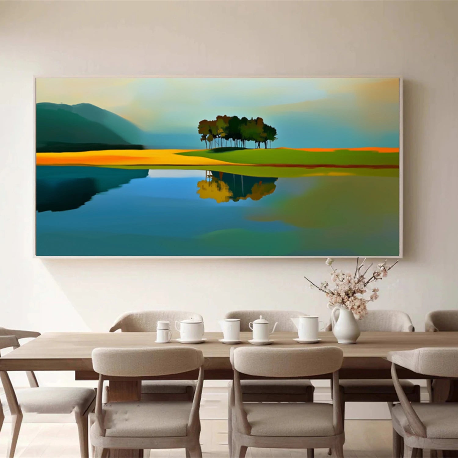 Ocean & Sky Abstract Wall Art #MO076
