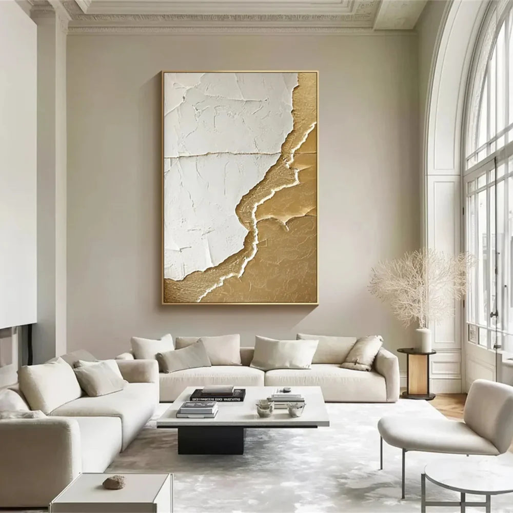 White Minimalist Textured Wall Art #MT128