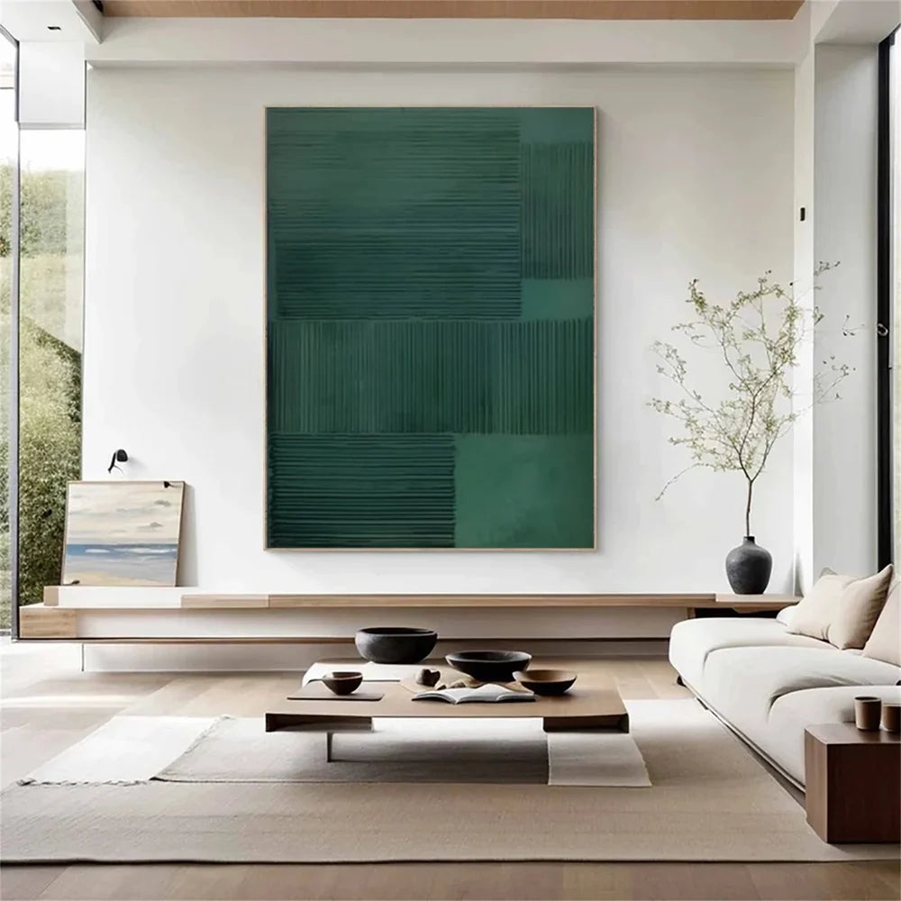 Green Minimalist Textured Wall Art #MT084