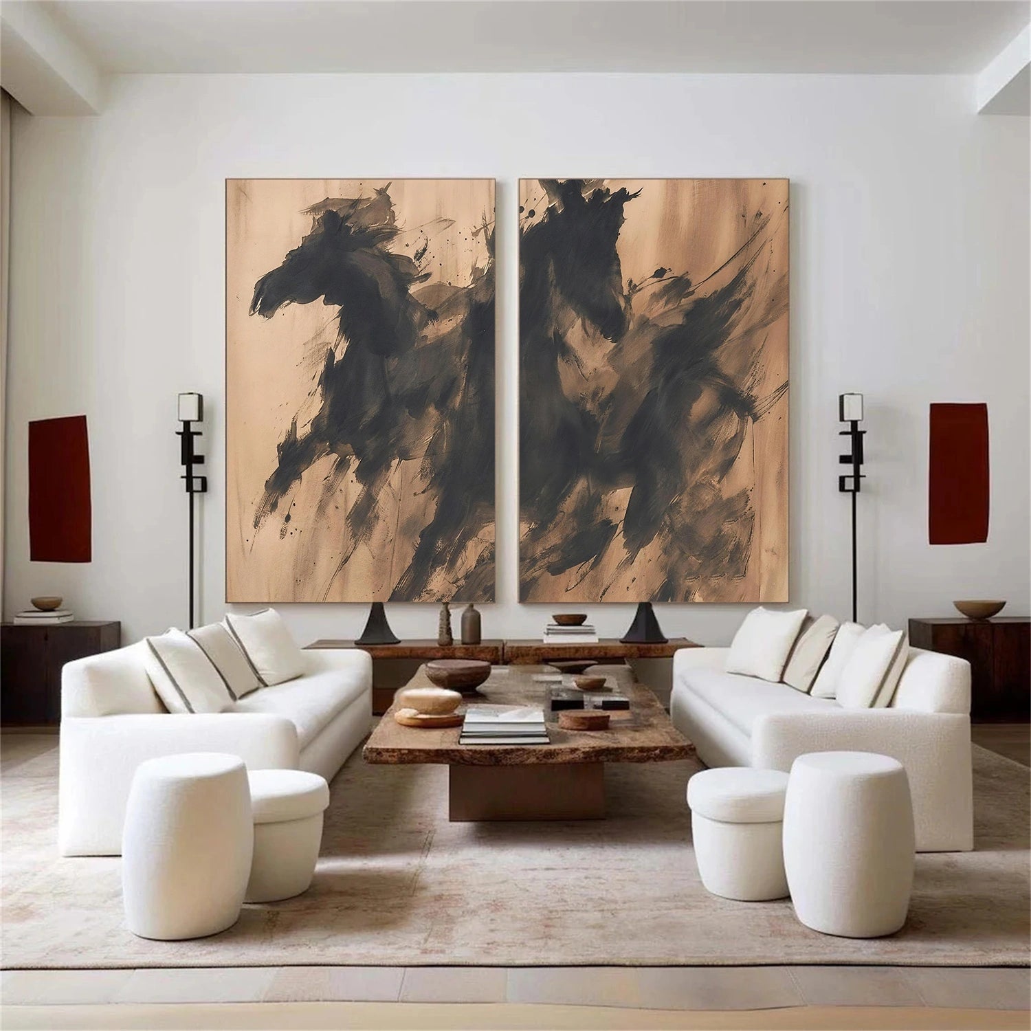 Abstract Horse Animal Wall Art Set of 2 #DL049