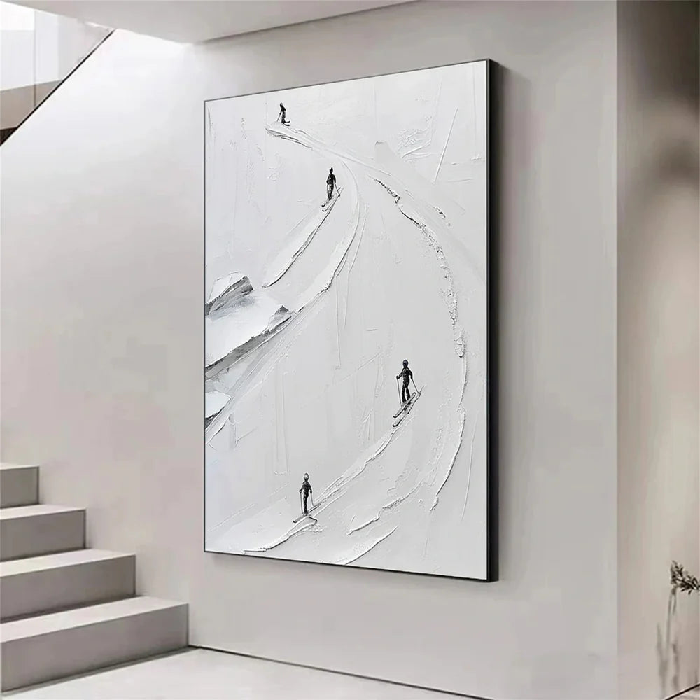 Skiing Sport Art Textured Canvas #PT040