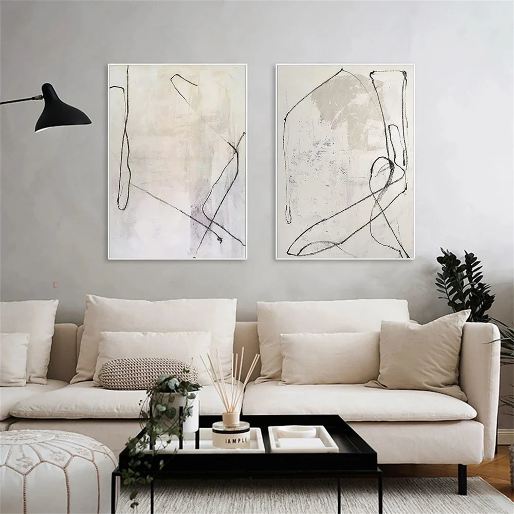 Wabi Sabi Abstract Wall Art Set of 2 #WT010