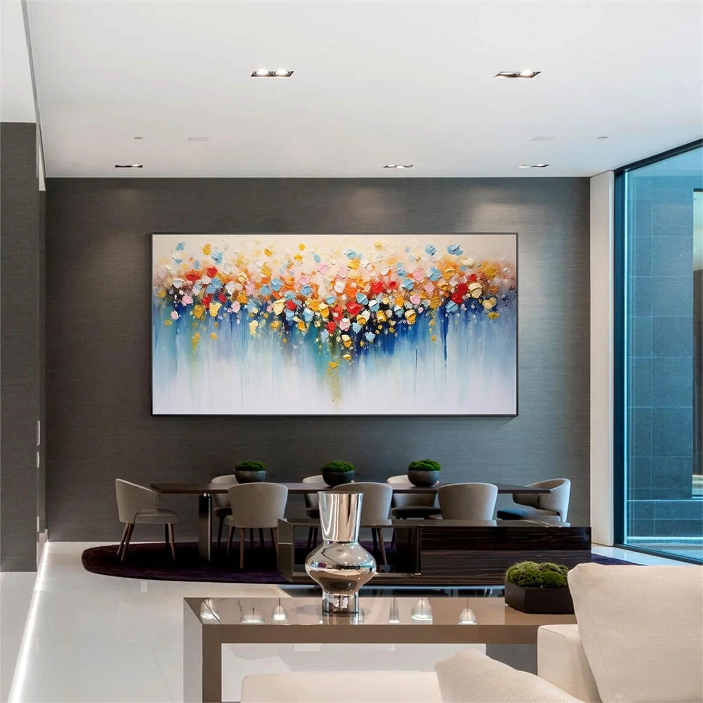 Flower & Tree Textured Abstract Wall Art #SF036