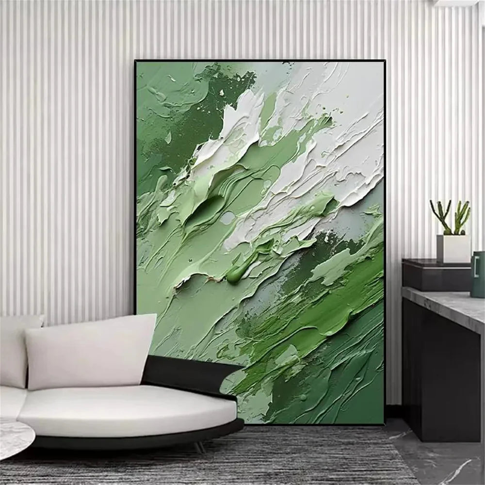 Green Abstract Textured Wall Art #AT032