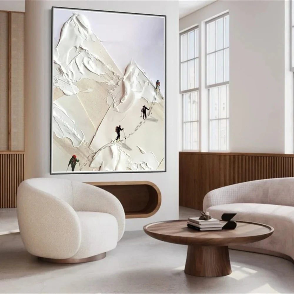 Skiing Sport Art Textured Canvas #PT004