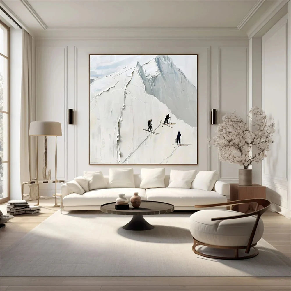 Skiing Sport Art Textured Canvas #PT006