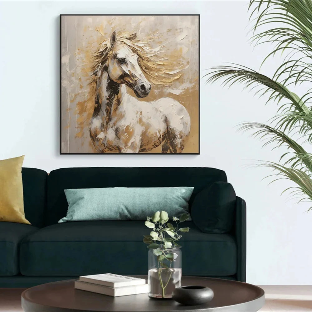 Abstract Horse Animal Textured Wall Art #DL011