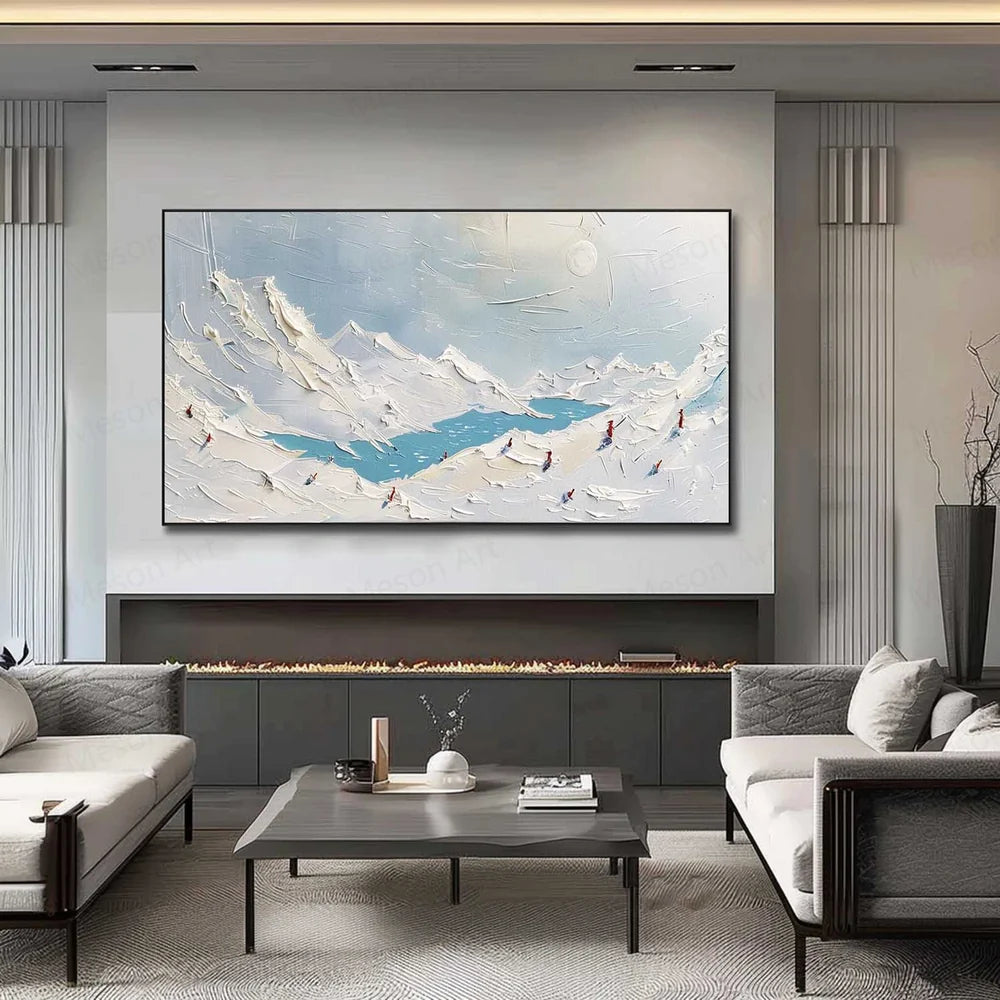 Skiing Sport Art Textured Canvas #PT007