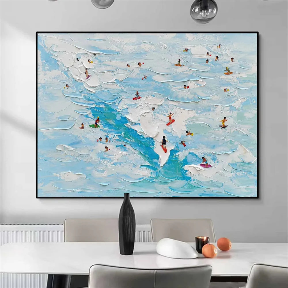 Surfing Sport Art Textured Canvas #PT034