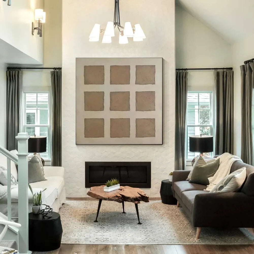 Beige & Brown Wabi Sabi Abstract Wall Art #WT040