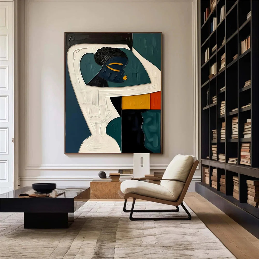 Abstract Portrait Textured Wall Art #PB001