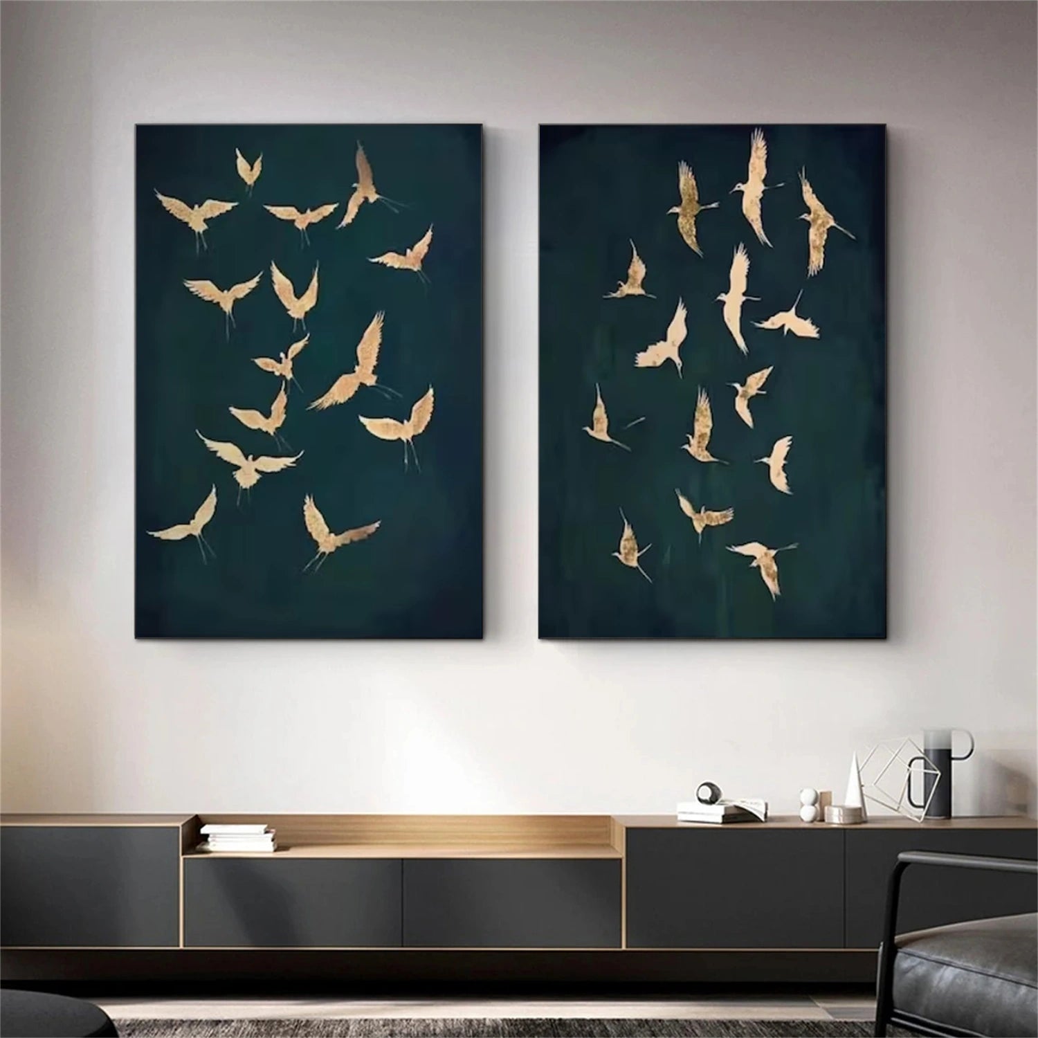 Abstract Bird Animal Wall Art Set of 2 #DL053