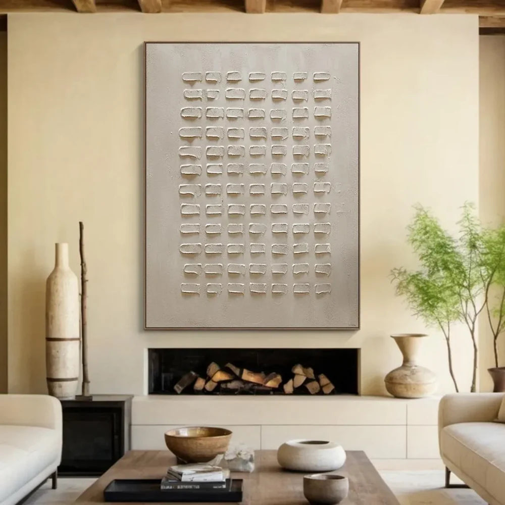 Beige and Brown Abstract Texture Wall Art #AT085