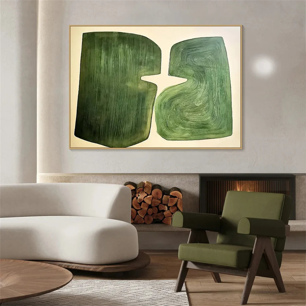 Green Abstract Texture Wall Art #AT075