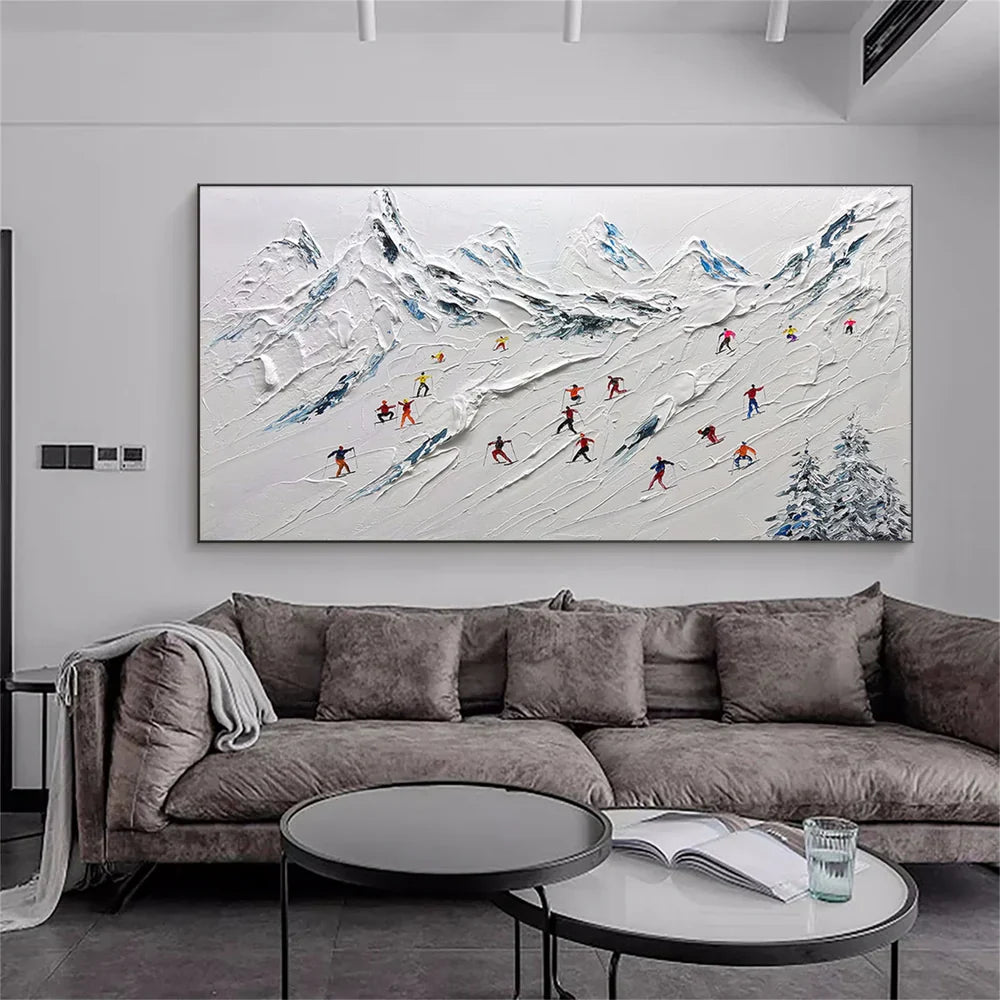 Skiing Sport Art Textured Canvas #PT008