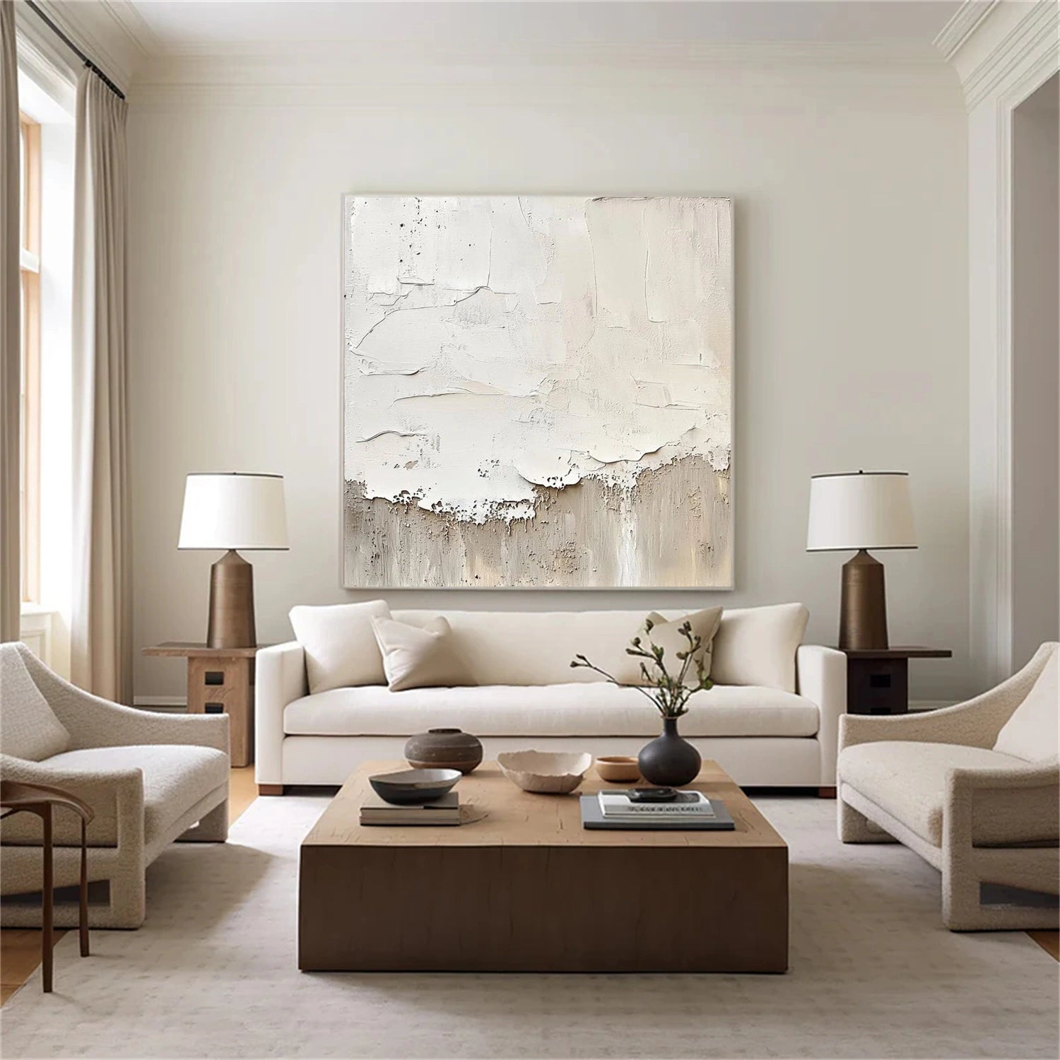 Beige and Brown Abstract Wall Art #AT167
