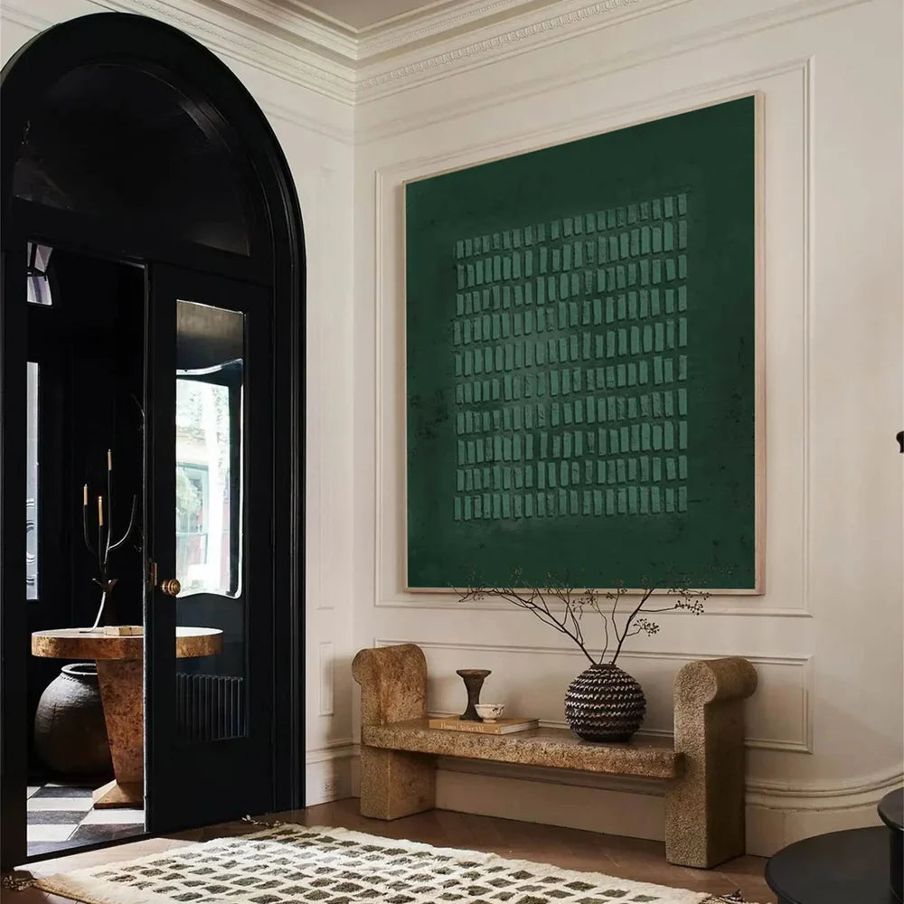 Green Minimalist Textured Wall Art #MT021