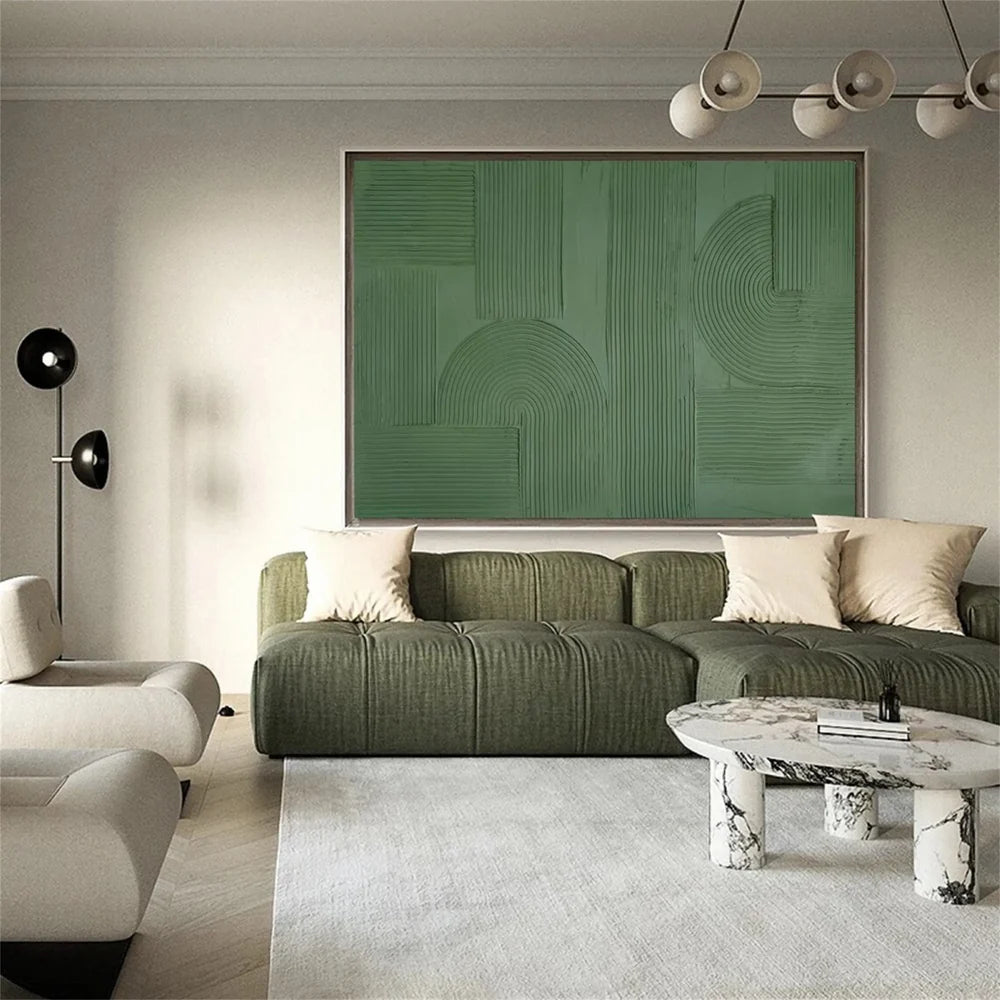 Green Minimalist Textured Wall Art #MT024