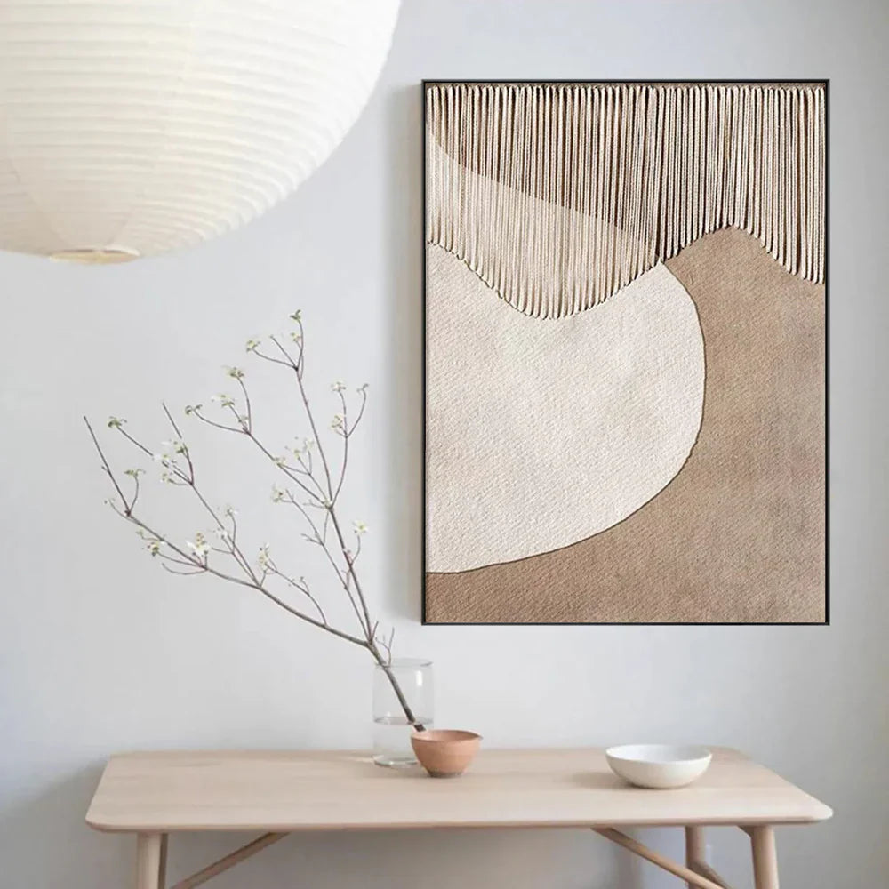 Beige and Brown Abstract Texture Wall Art #AT016