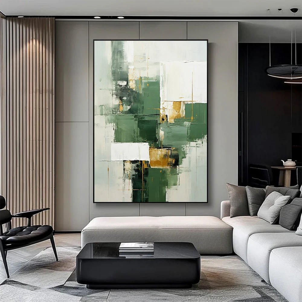 Green Abstract Texture Wall Art #AT128