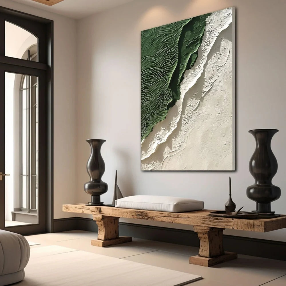 Green Minimalist Textured Wall Art #MT106