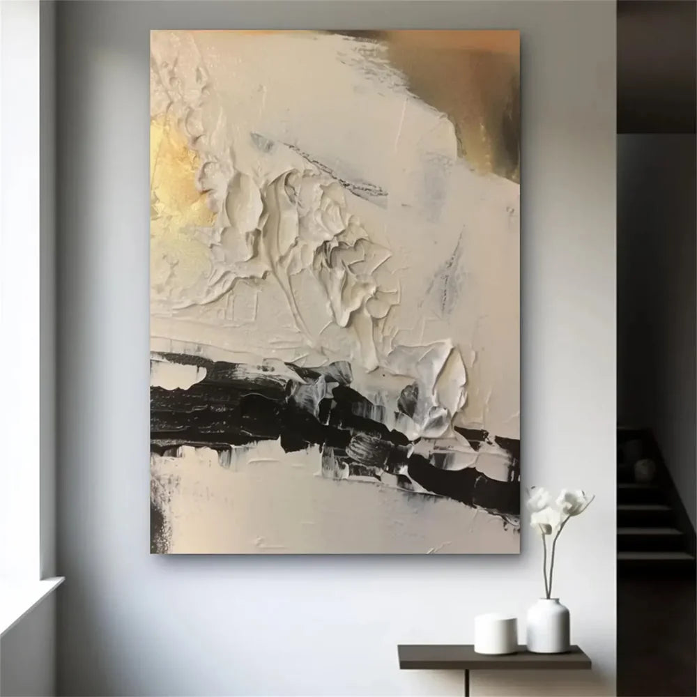 Black and White Minimalist Textured Wall Art #MT110
