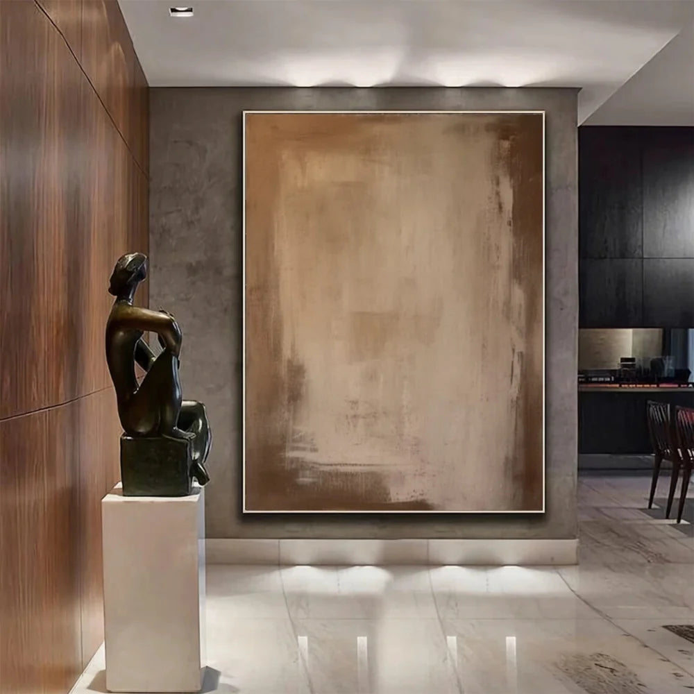 Beige and Brown Abstract Wall Art #AT111