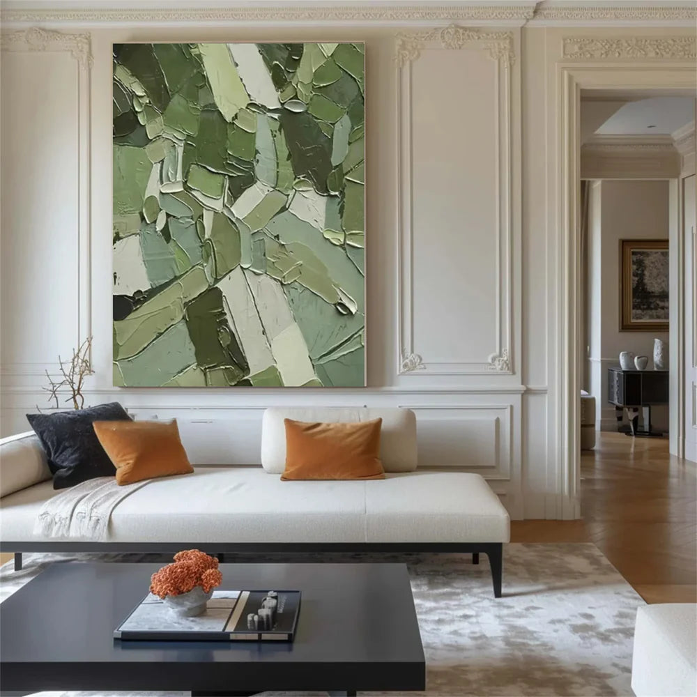 Green Abstract Textured Wall Art #AT034