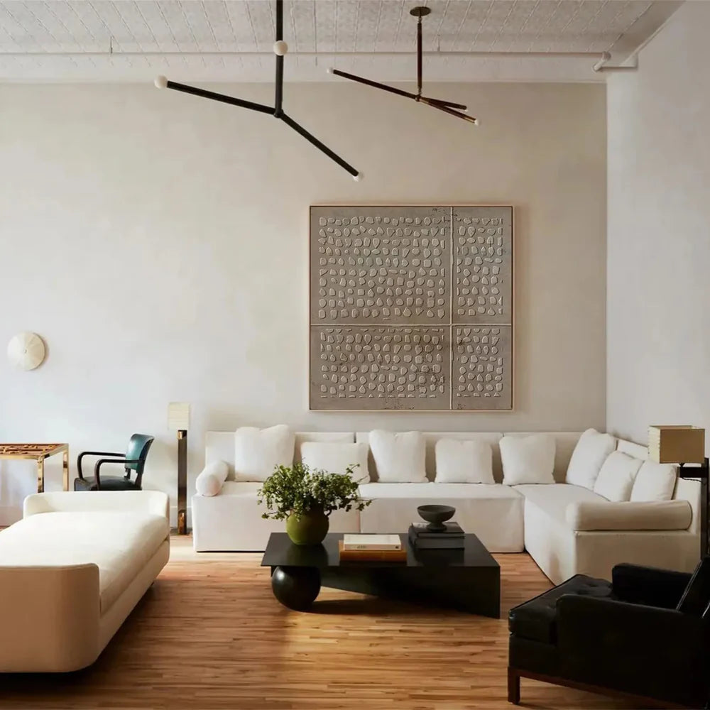 Beige and Brown Abstract Texture Wall Art #AT009