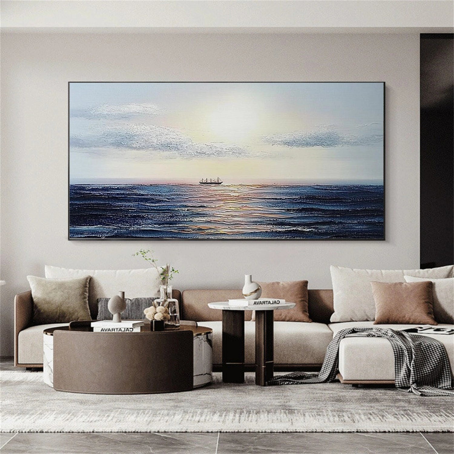 Ocean & Sky Abstract Wall Art #MO116