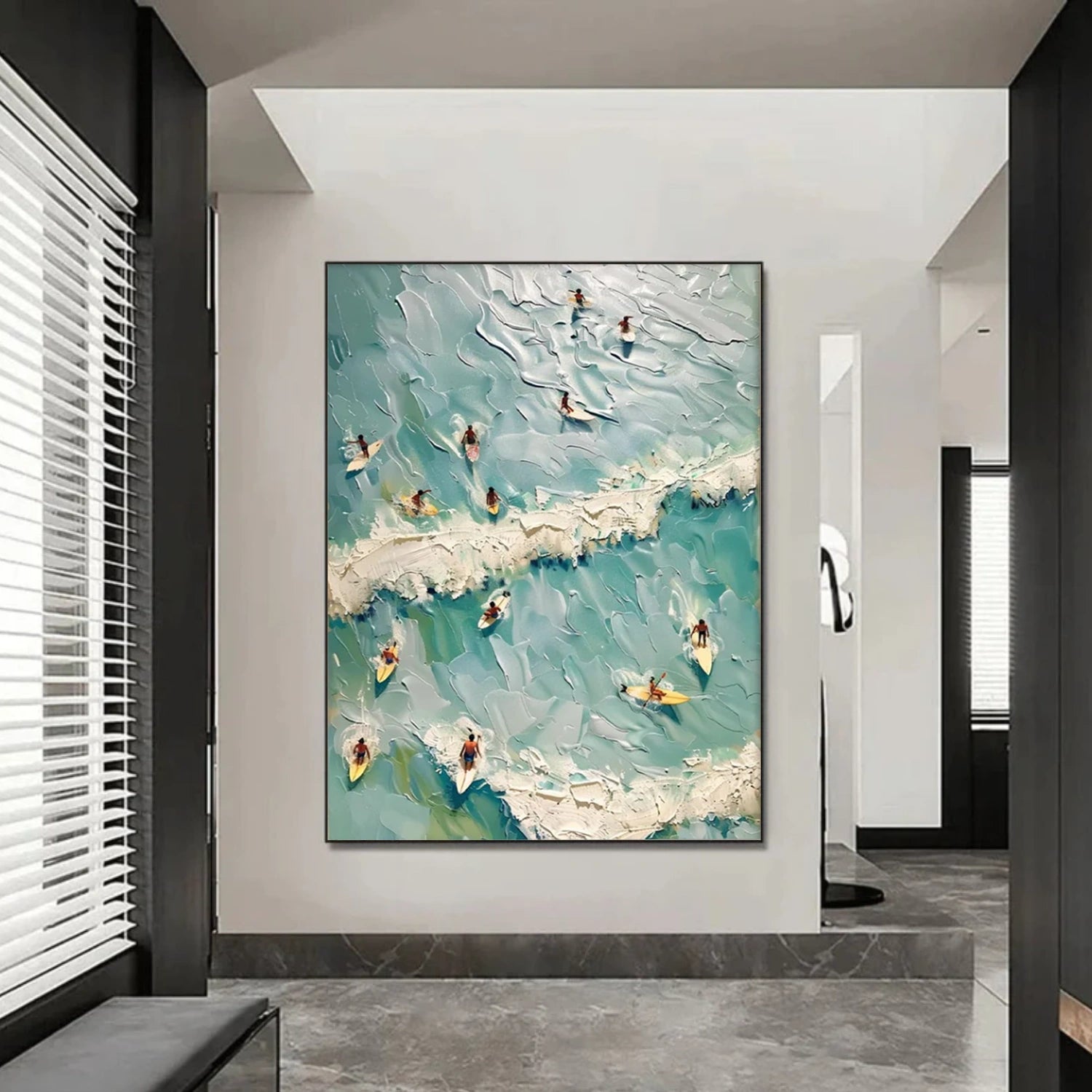 Surfing Sport Art Textured Canvas #PT046
