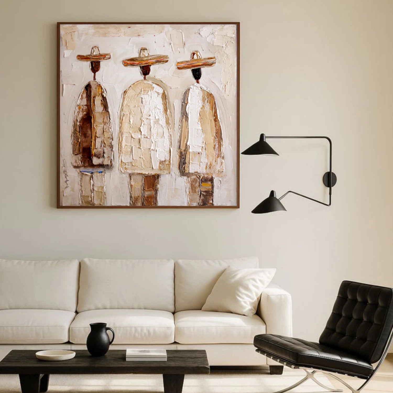 Abstract Portrait Textured Wall Art #PB024