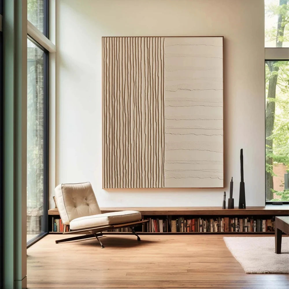Beige and Brown Abstract Texture Wall Art #AT015