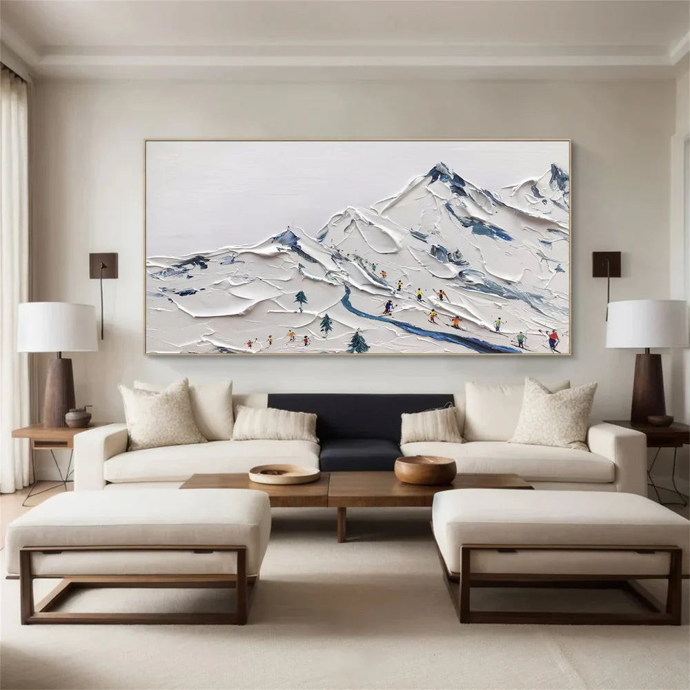 Skiing Sport Art Textured Canvas #PT010
